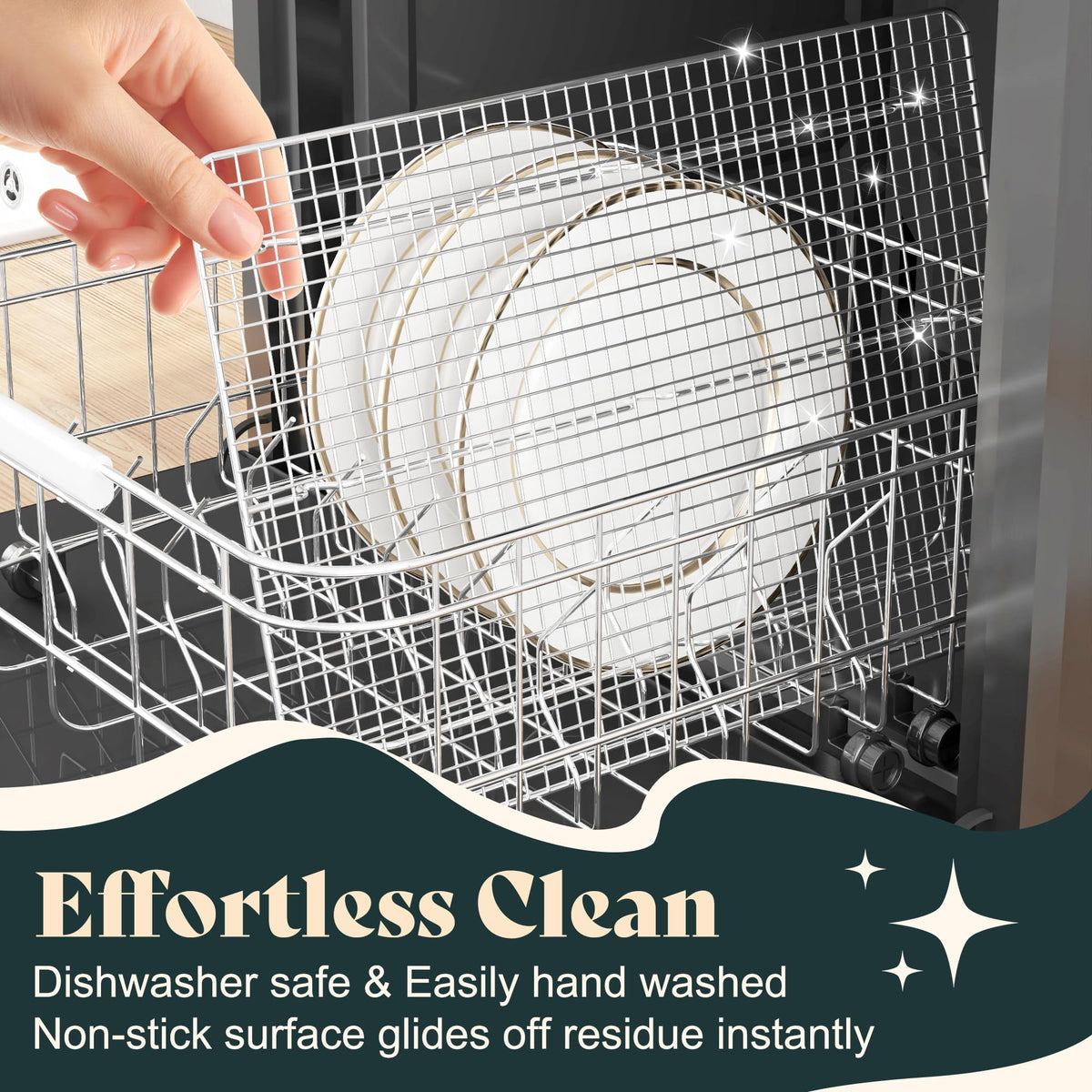 LIEMAND cooling rack dishwasher-safe cleans easily after meals.