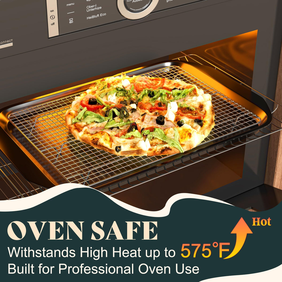 LIEMAND cooling rack heavy-duty-grid stands up to repeated use in a busy kitchen.