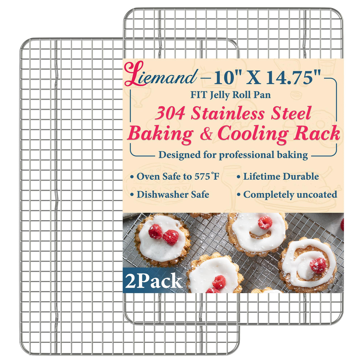 LIEMAND cooling rack oven-ready design for even browning and air circulation.