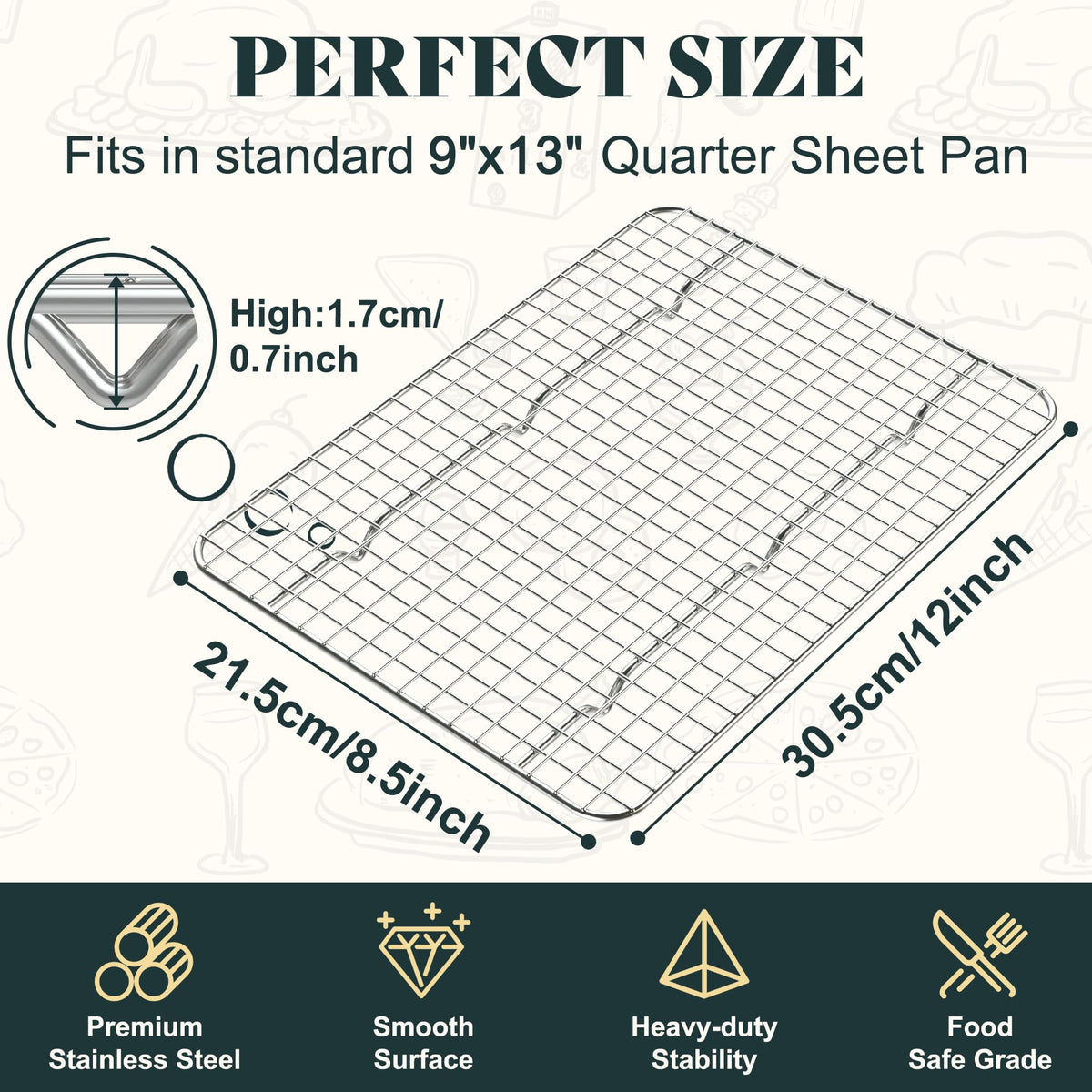 LIEMAND cooling rack oven-safe label visible for roasting confidence