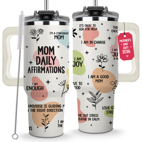 LIERIE8888 Mothers Day Tumbler 40oz keeps drinks cold with uplifting affirmations.