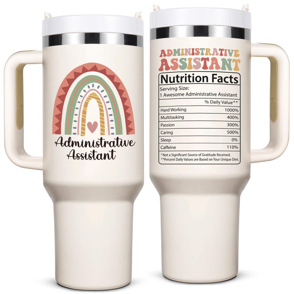 Lifecapido administrative day gift 40oz tumbler with handle keeps drinks ready on the go