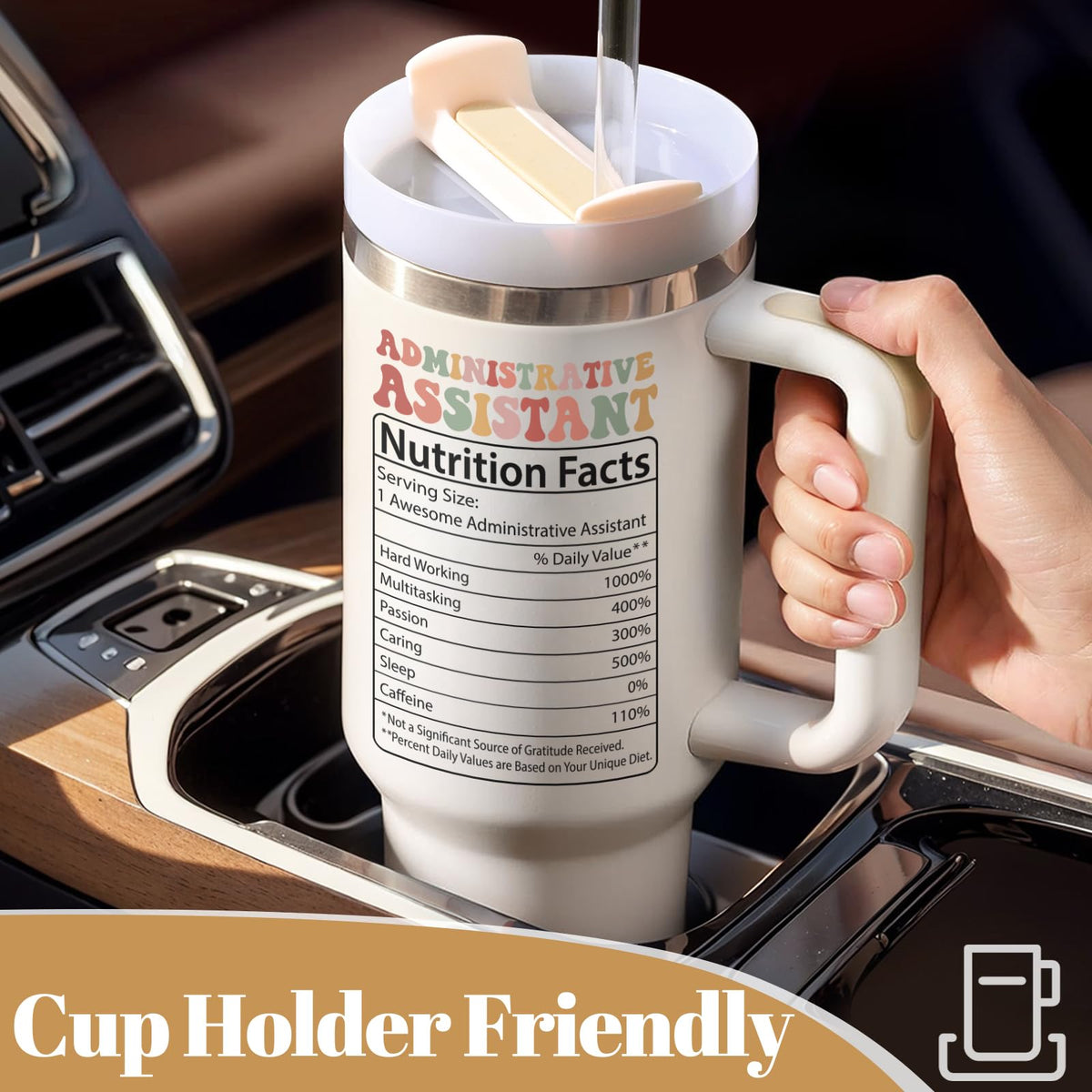 Lifecapido car cup holder friendly tumbler prevents spills during commutes