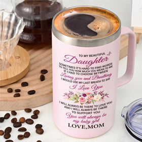 Lifecapido 20oz mug in rose quartz ready for daily use.