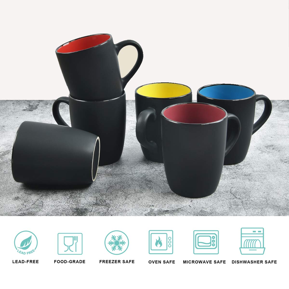 Lifecapido dishwasher-safe porcelain mugs, durable and easy to clean.