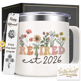 Lifecapido retirement mug 14oz with leakproof lid for on-the-go coffee.