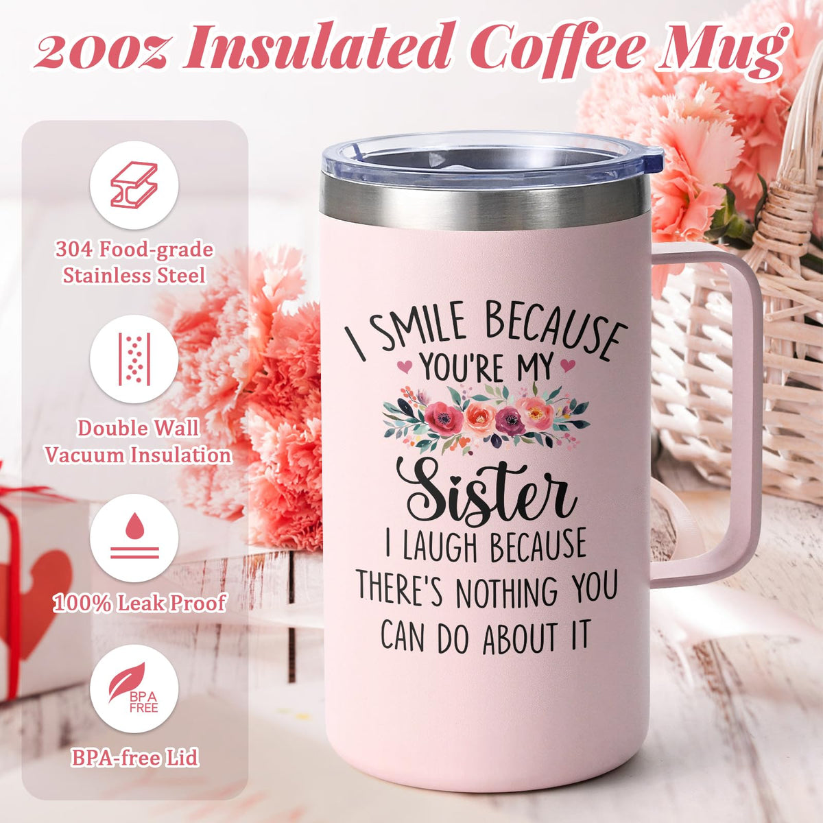 Lifecapido 20oz mug in hand for office or travel use.