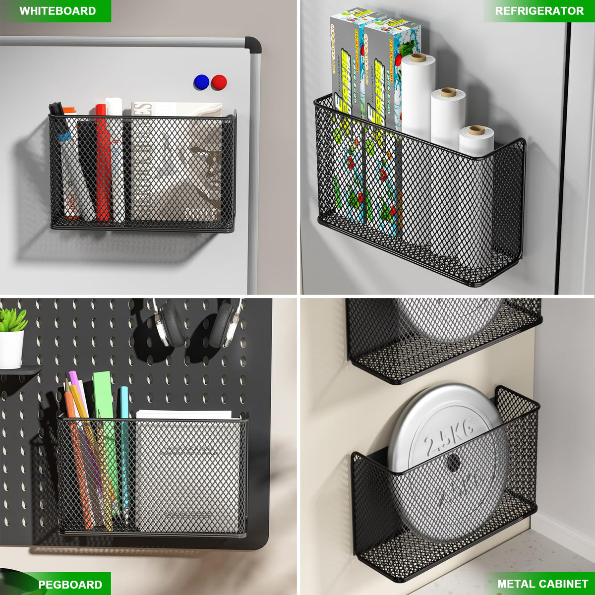 LIFEFAN magnetic basket on locker door for keys and cables.