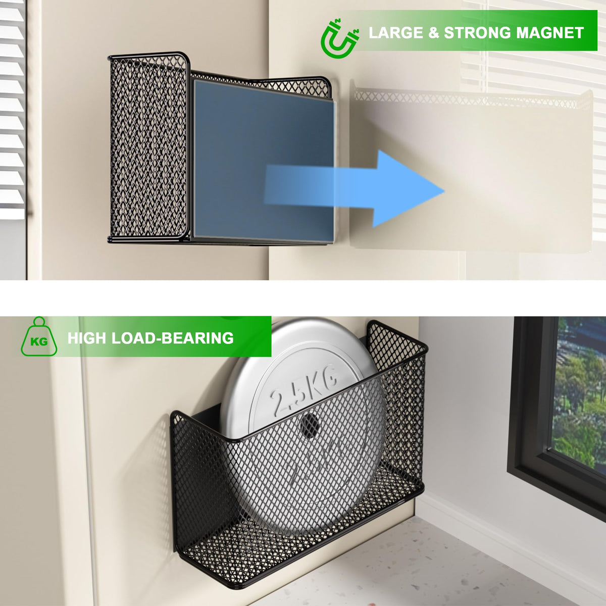 LIFEFAN magnetic basket on whiteboard surface for markers and small accessories.