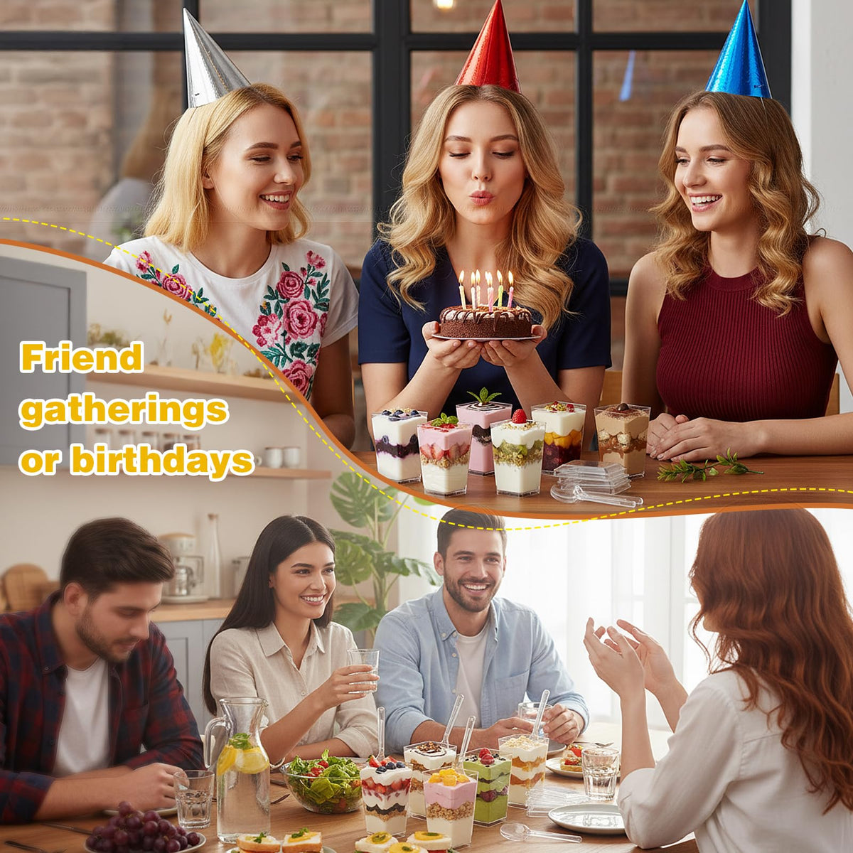 LifeIdeas airtight lids seal dessert cups to preserve freshness and aromas.