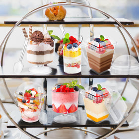 LifeIdeas circular 5oz cups with lids for versatile dessert service