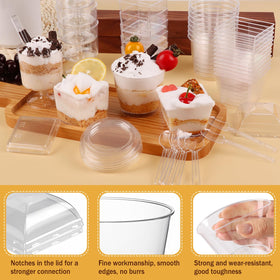 LifeIdeas 4oz square cup with lid, ideal for parfaits and fruit cups