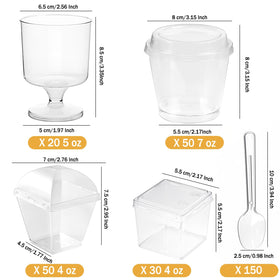 LifeIdeas 7oz clear dessert cup with lid and spoon, perfect for tastings