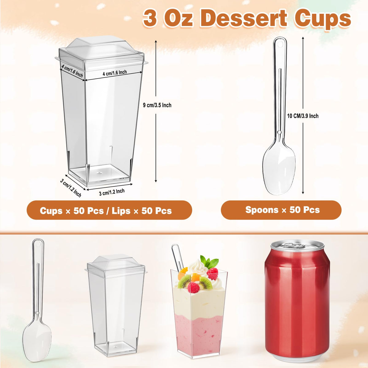 LifeIdeas clear dessert cups showcase colorful treats while staying sanitary.