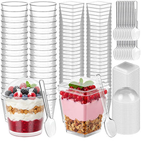 LifeIdeas clear dessert cups set displays 5oz and 7oz sizes for elegant treats.