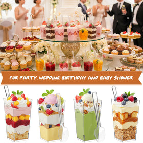 LifeIdeas dessert cups with secure lids prevent spills during transport.