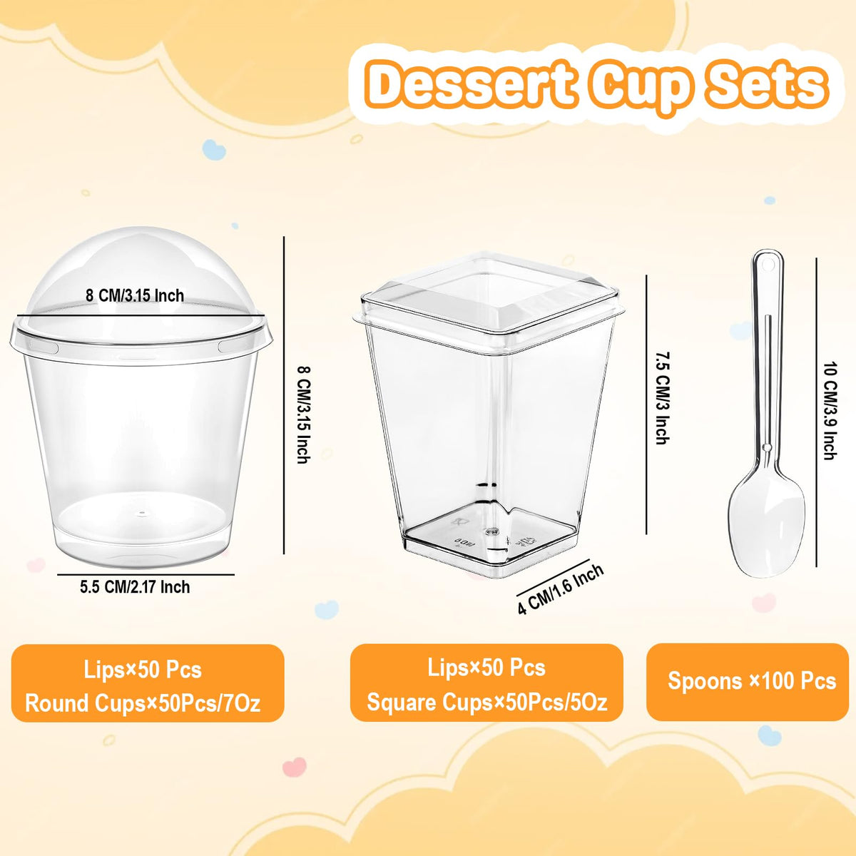LifeIdeas round 5oz cups ideal for mousse and yogurt servings.
