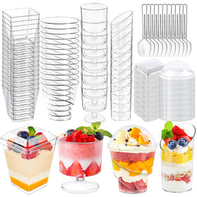 LifeIdeas square 5oz dessert cups with lids for neat, portable servings