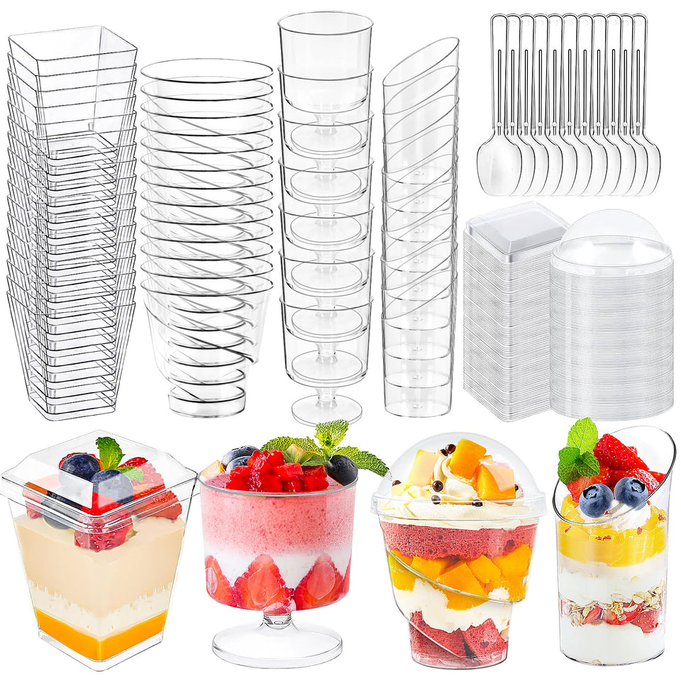 LifeIdeas square 5oz dessert cups with lids for neat, portable servings