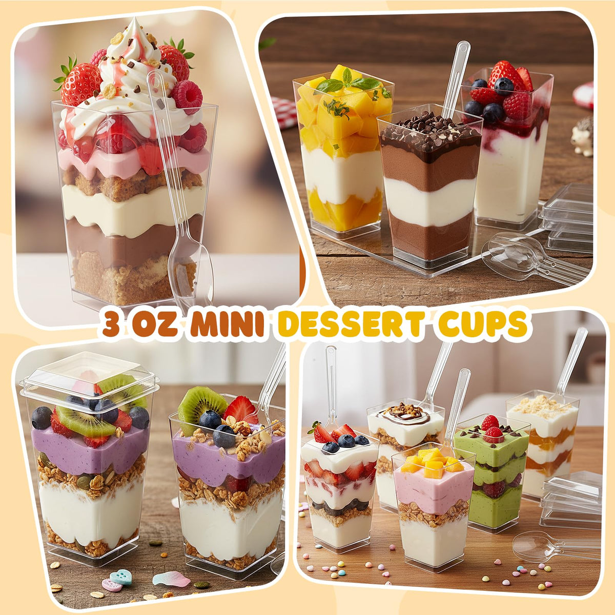 LifeIdeas stackable dessert cups save storage space in cabinets.