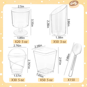 LifeIdeas tall 5oz dessert cups in clear plastic for elegant, layered presentations