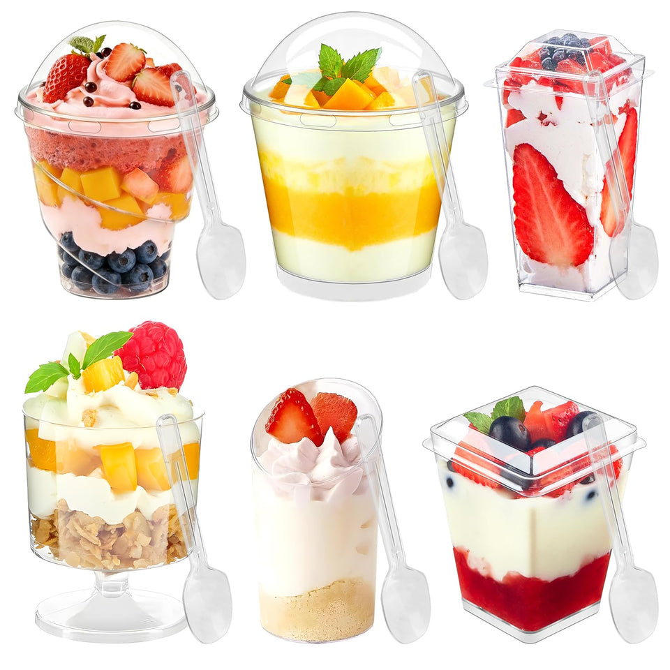 LifeisLuck 5oz clear dessert cups for generous portions and elegant presentation