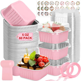 LifeisLuck mini cake pans with lids in pink, ready for gifting and serving