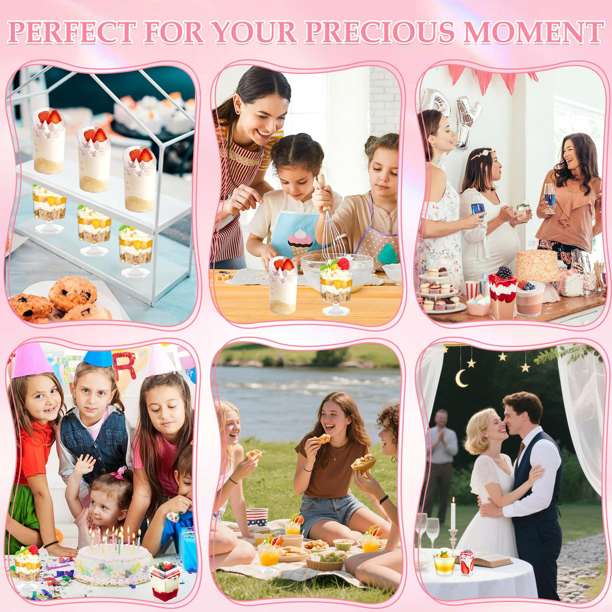 LifeisLuck picnic-friendly cups keep desserts secure outdoors