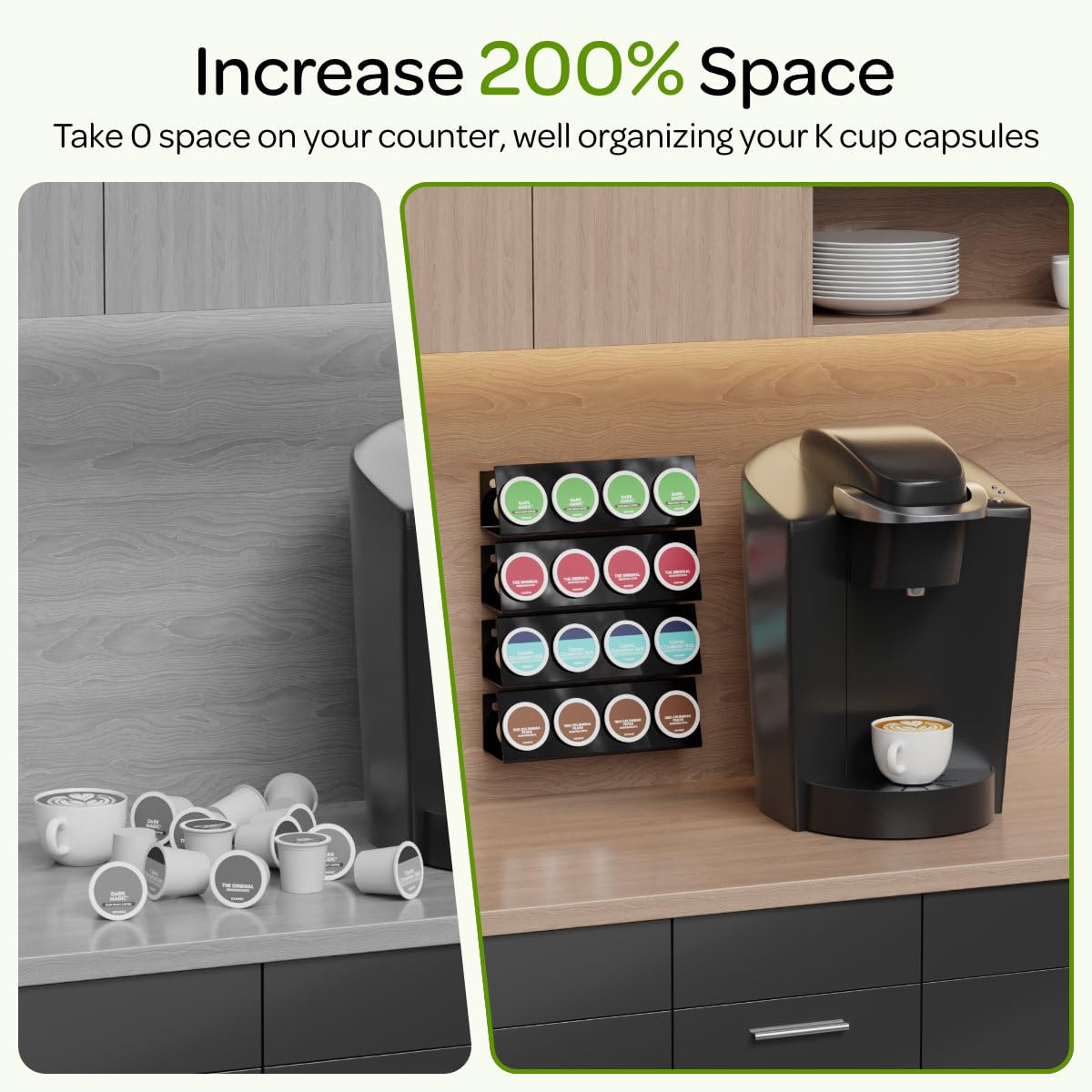 LifeMoreasy Acrylic K Cup Organizer is durable and easy to wipe clean.