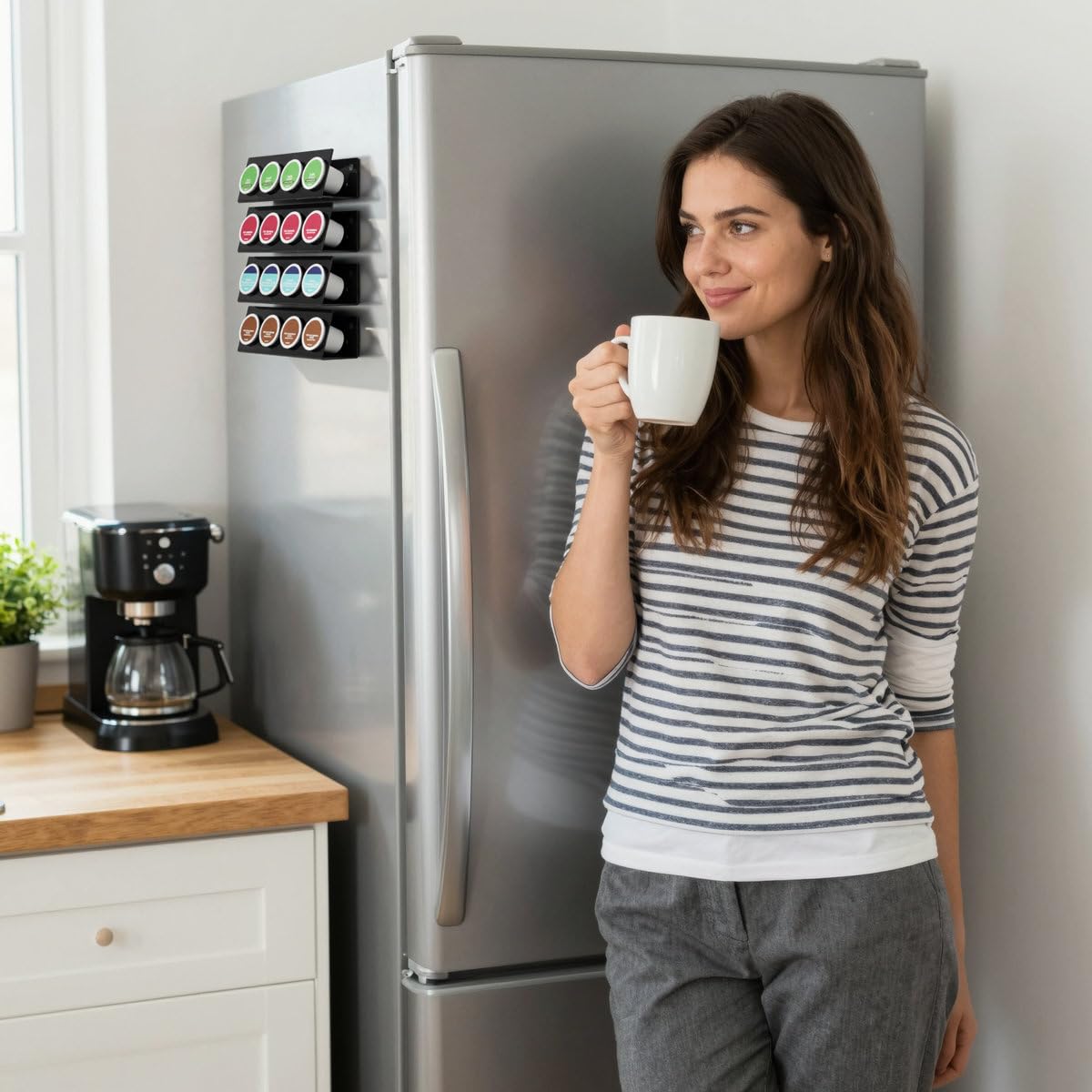 LifeMoreasy K Cup Holders easy-clean design reduces clutter on surfaces.