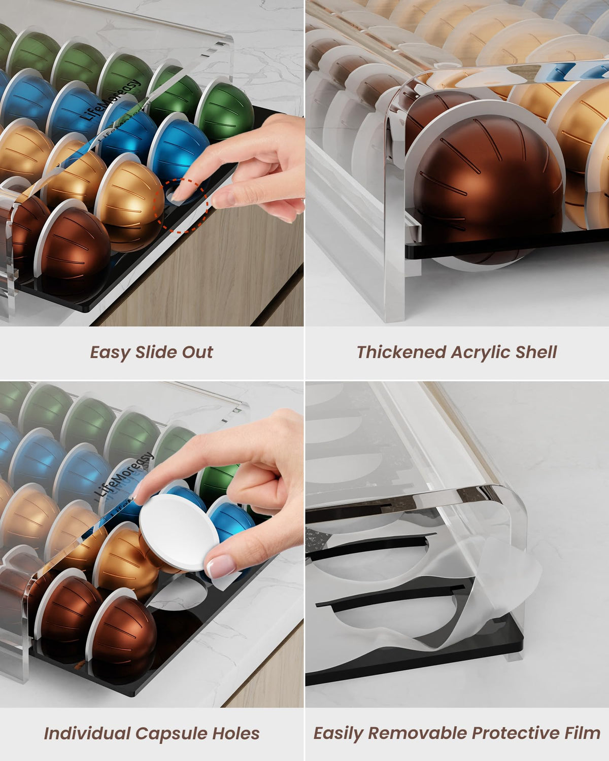 LifeMoreasy no-install drawer slides into rails for immediate, tidy setup.