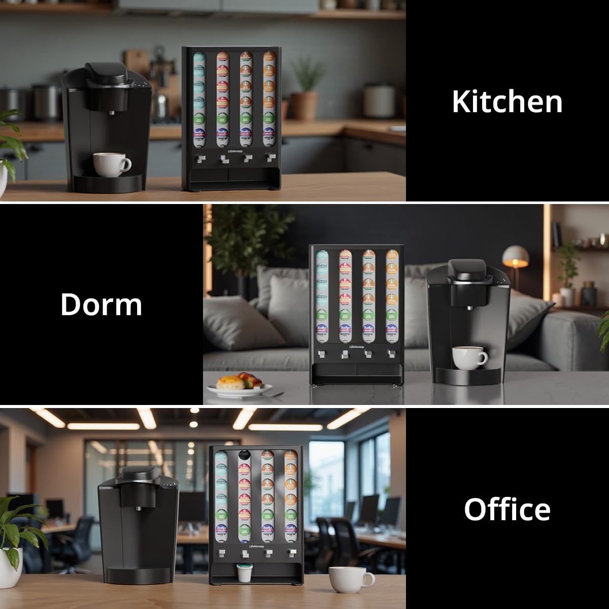 LifeMoreasy K Cup holder in kitchen or office, organized and accessible.