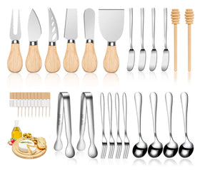 LifeMusican charcuterie board accessories with wooden-handle cheese spreader for smooth spreading.