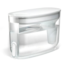 LifeStraw Home 18-Cup dispenser on counter delivering clean, great-tasting water