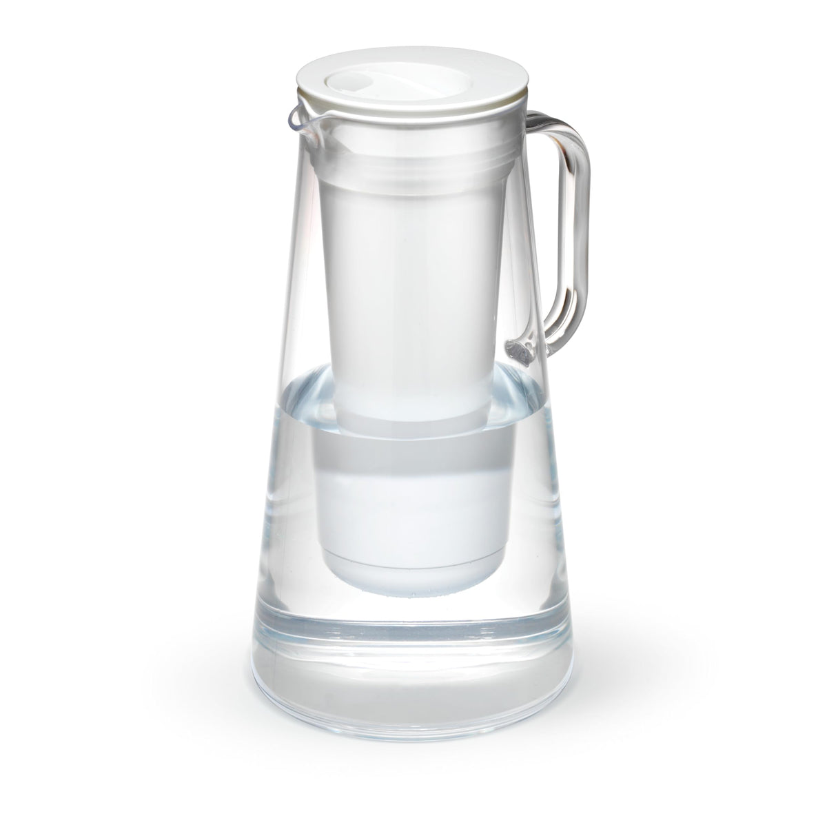 LifeStraw Home pitcher with lid open, easy-fill for rapid, convenient refills.