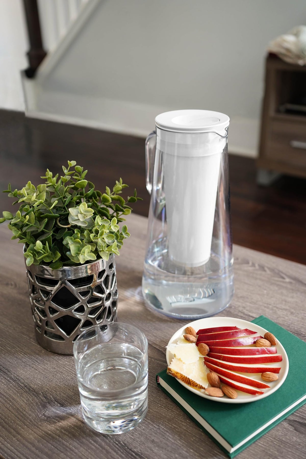 LifeStraw Home body silhouette highlights durable BPA-free plastic and sleek, sustainable design.