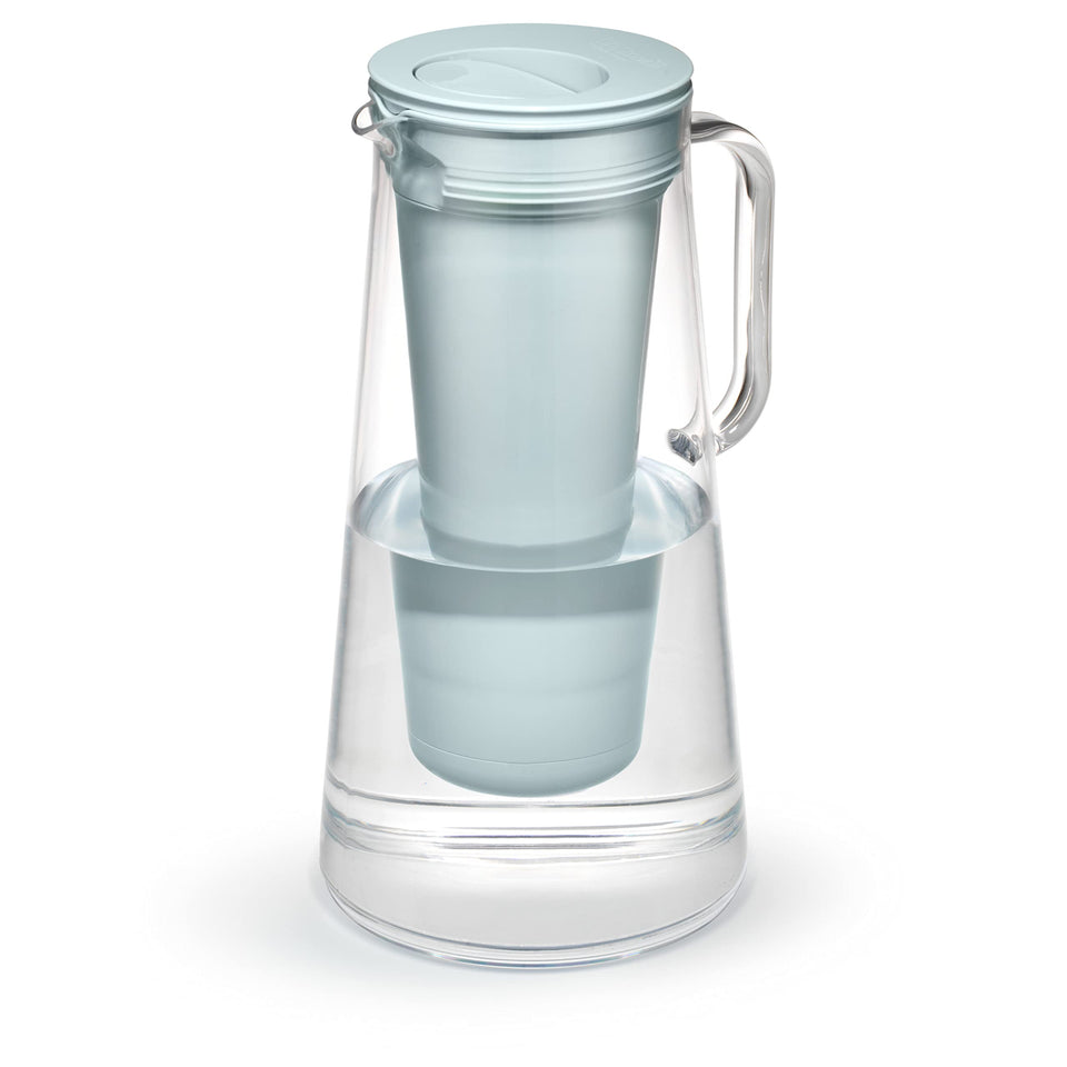 LifeStraw Home seafoam pitcher front view for daily hydration and better taste.