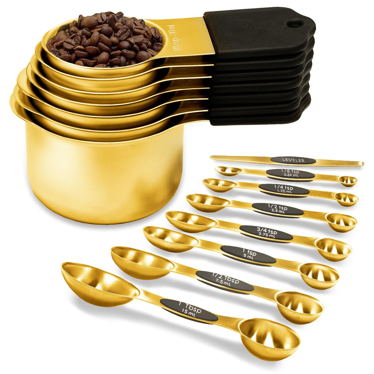 LIFETOWE magnetic gold cup 1/8 cup with silicone handle for secure grip.