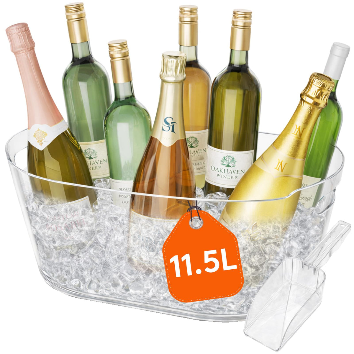 Lifewit 11.5L ice bucket showing large capacity for wine and champagne cooling