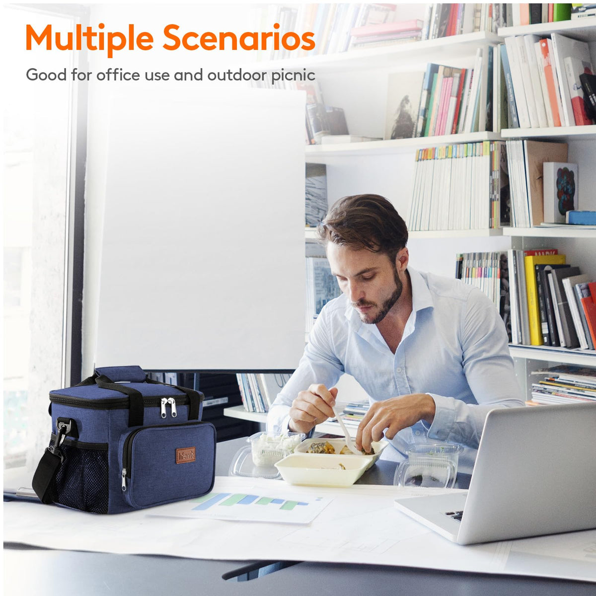Lifewit 24-can capacity supports beverages and meals for workdays.