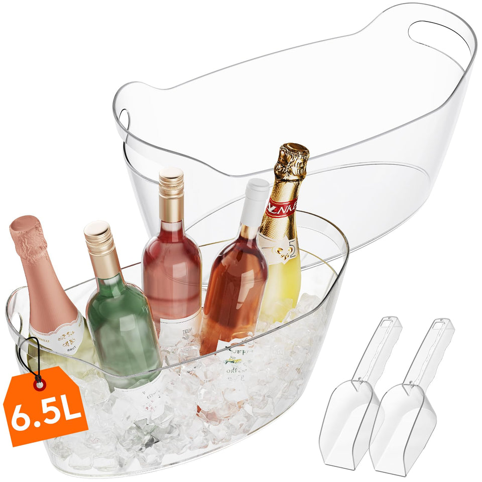 Lifewit 6.5L ice bucket front view ideal for chilling wine and champagne.