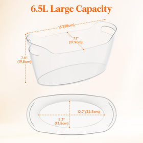 Lifewit 6.5L ice bucket interior showing ice and bottles.