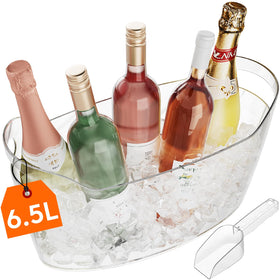 Lifewit 6.5L ice bucket in party setup with ample ice for bottles