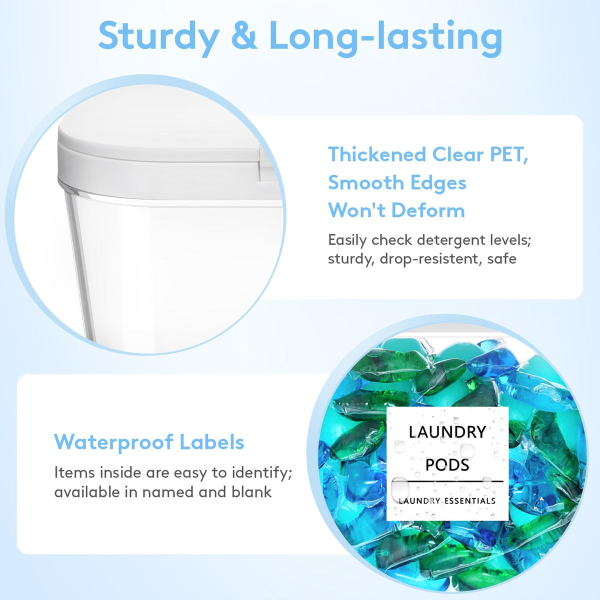 Lifewit 90 oz jar demonstrates large capacity for many pods.