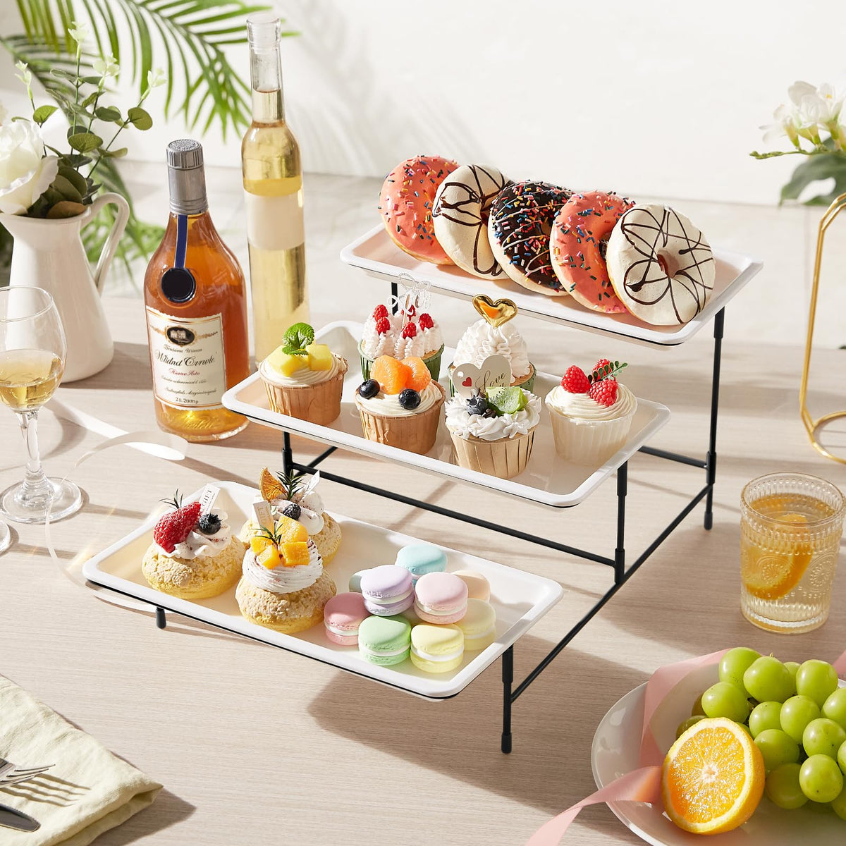 Lifewit adjustable black collapsible stand supports the tray securely