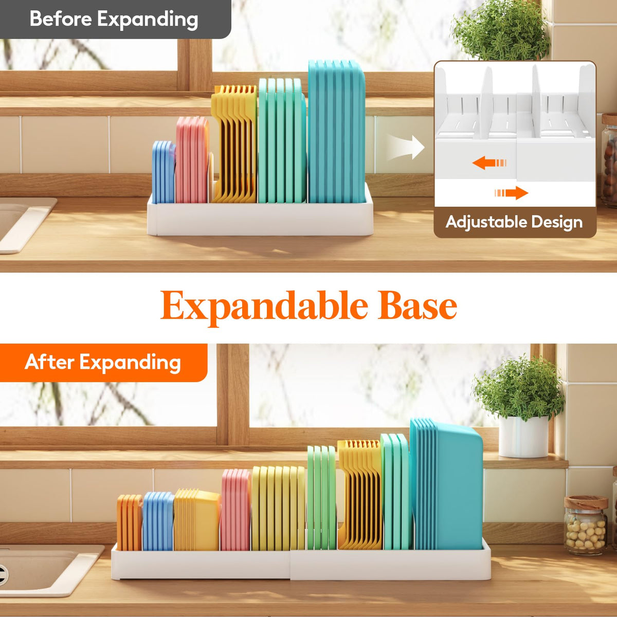 Lifewit organizer with eight adjustable dividers creates customizable compartments.