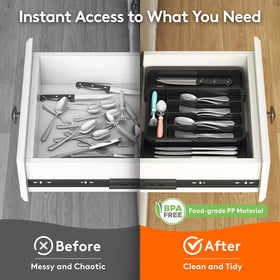 Lifewit black finish adds modern look to kitchen drawers.