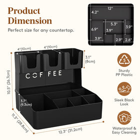 Lifewit bottom tier for pods creamer and tea bags keeps daily supplies within reach.