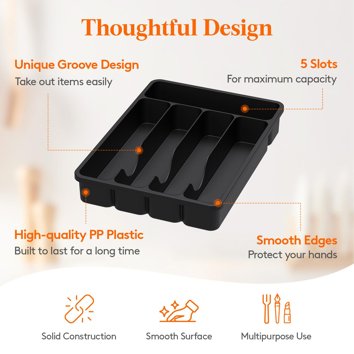 BPA-free PP Lifewit tray offers safe kitchen storage