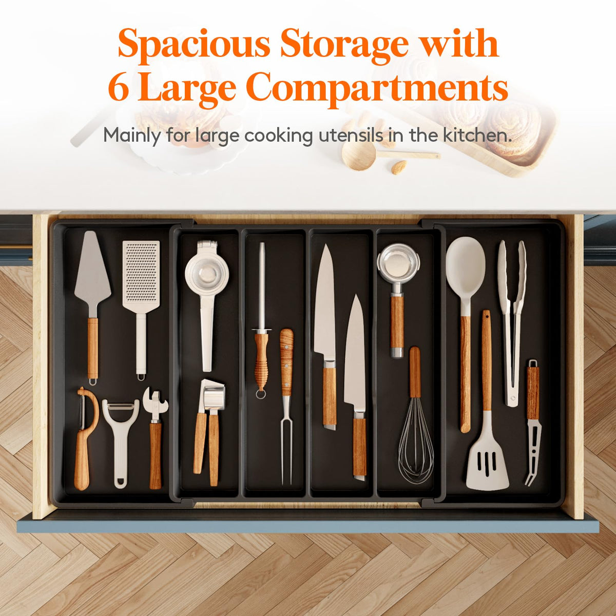 Lifewit BPA-free PP material provides sturdy, safe storage for daily use